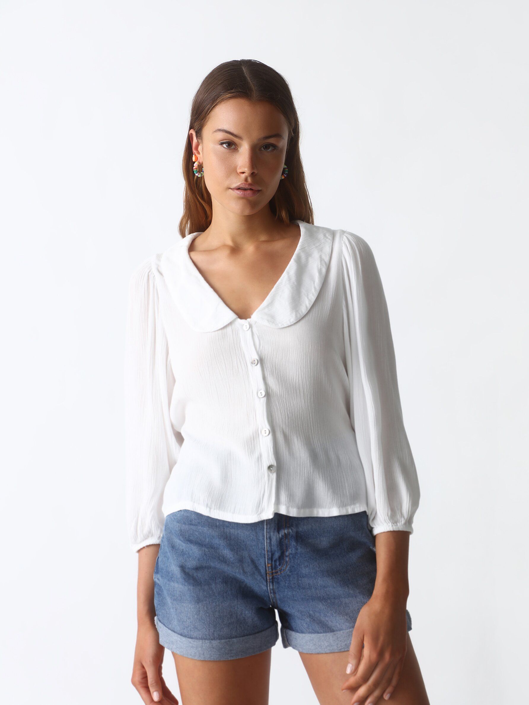 Blusa cuello bobo online zara