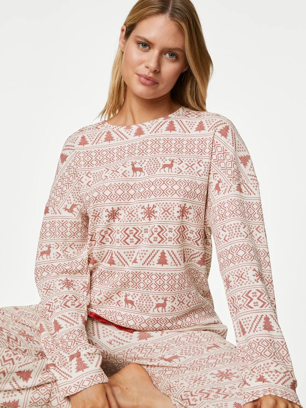Fairisle Waffle Christmas Pyjama Set