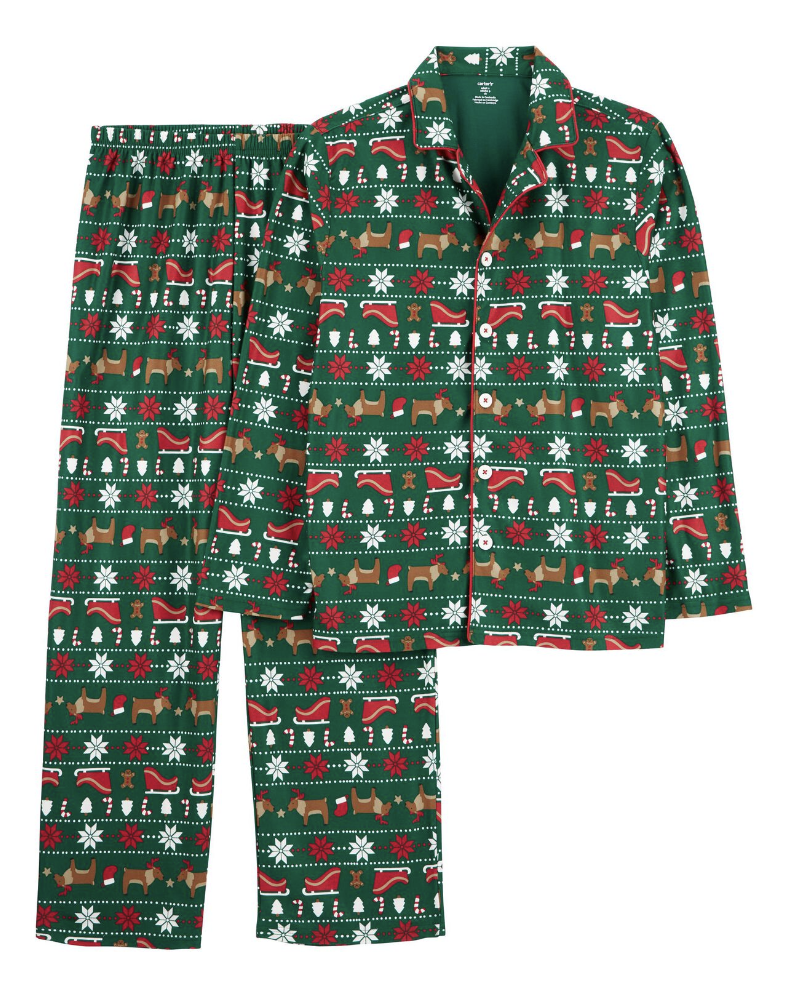 2-Piece Fair Isle Fleece Pajama Set