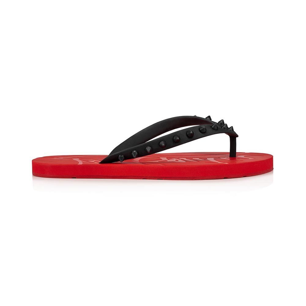 5 Shoe Trends For Spring 2024 Based On Fashion Month   1695918207 Louboutin Loubi Spike Rubber Flip Flops Red Black 6515a876cb79a 