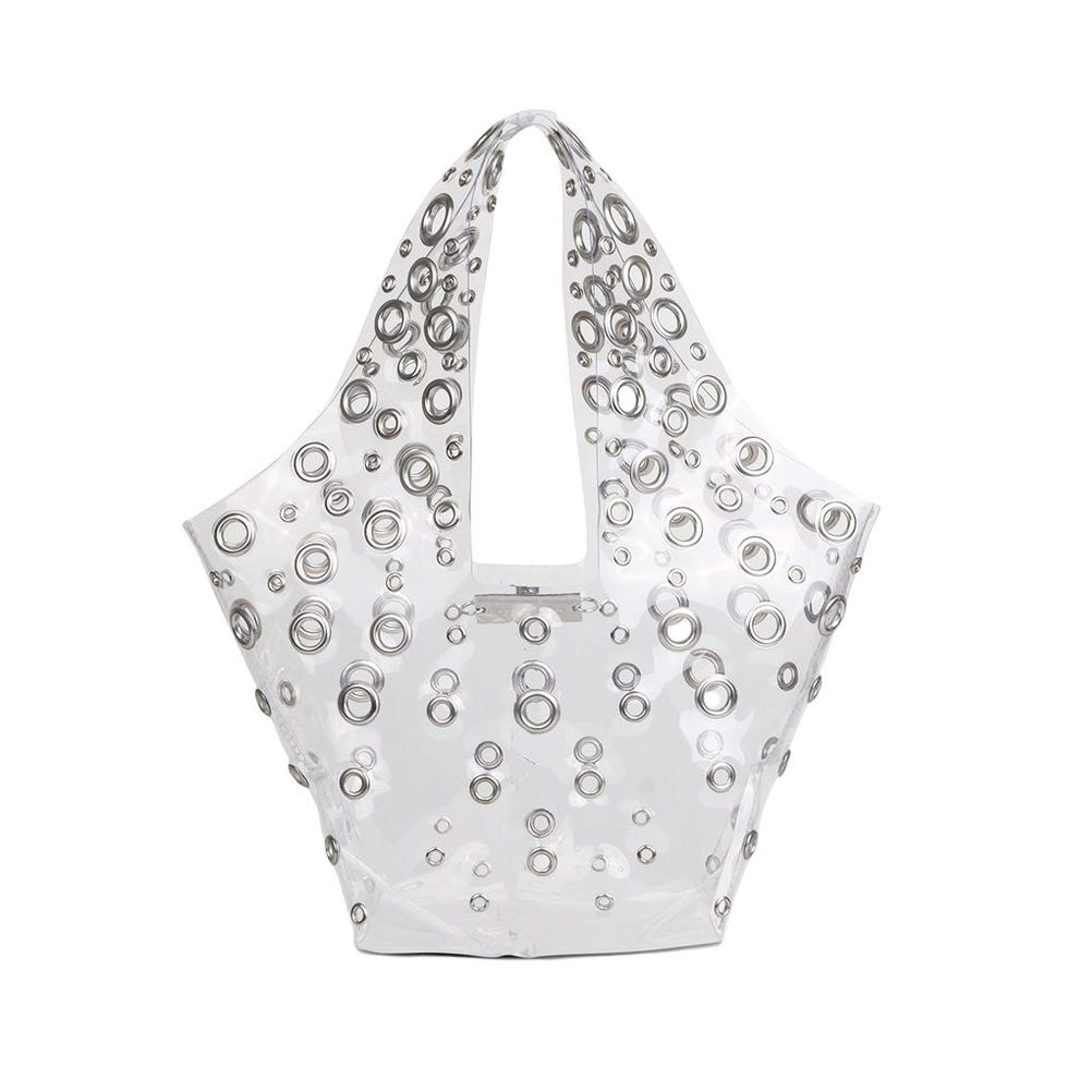 Small Eyelet Transparent PU Tote Bag 