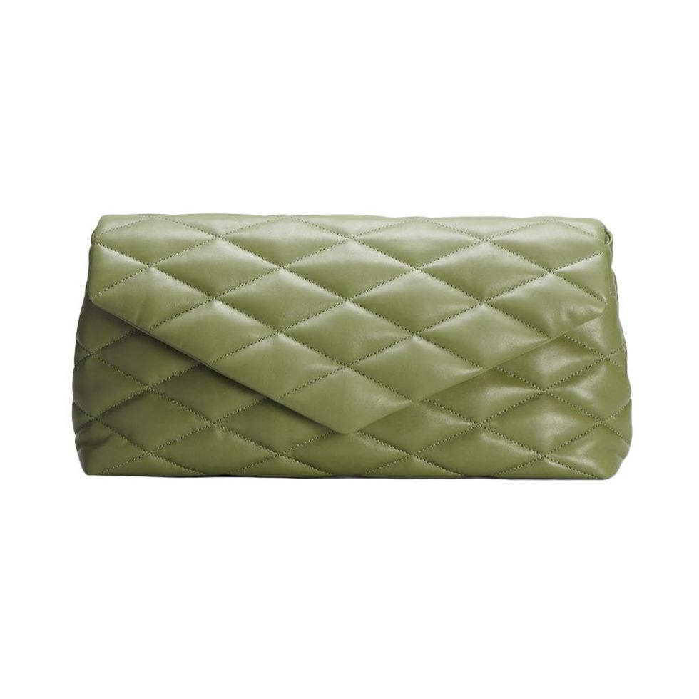 Sade Puffy Leather Envelope Clutch Bag 