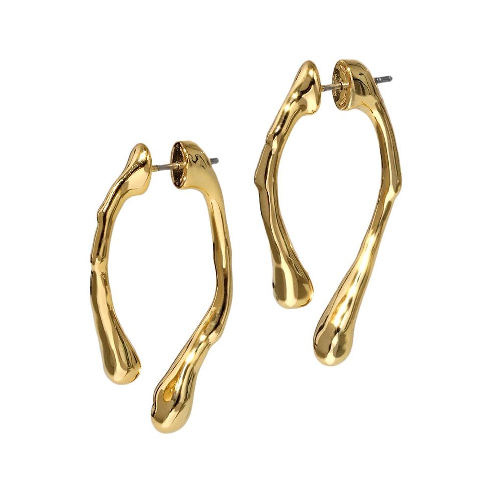 Drippy Gold Front Back Post Earring