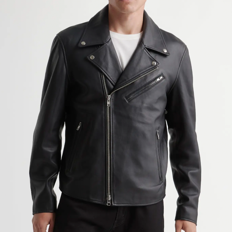 Italian-Finish Leather Biker Jackets For Stylish Men In Coffee Color