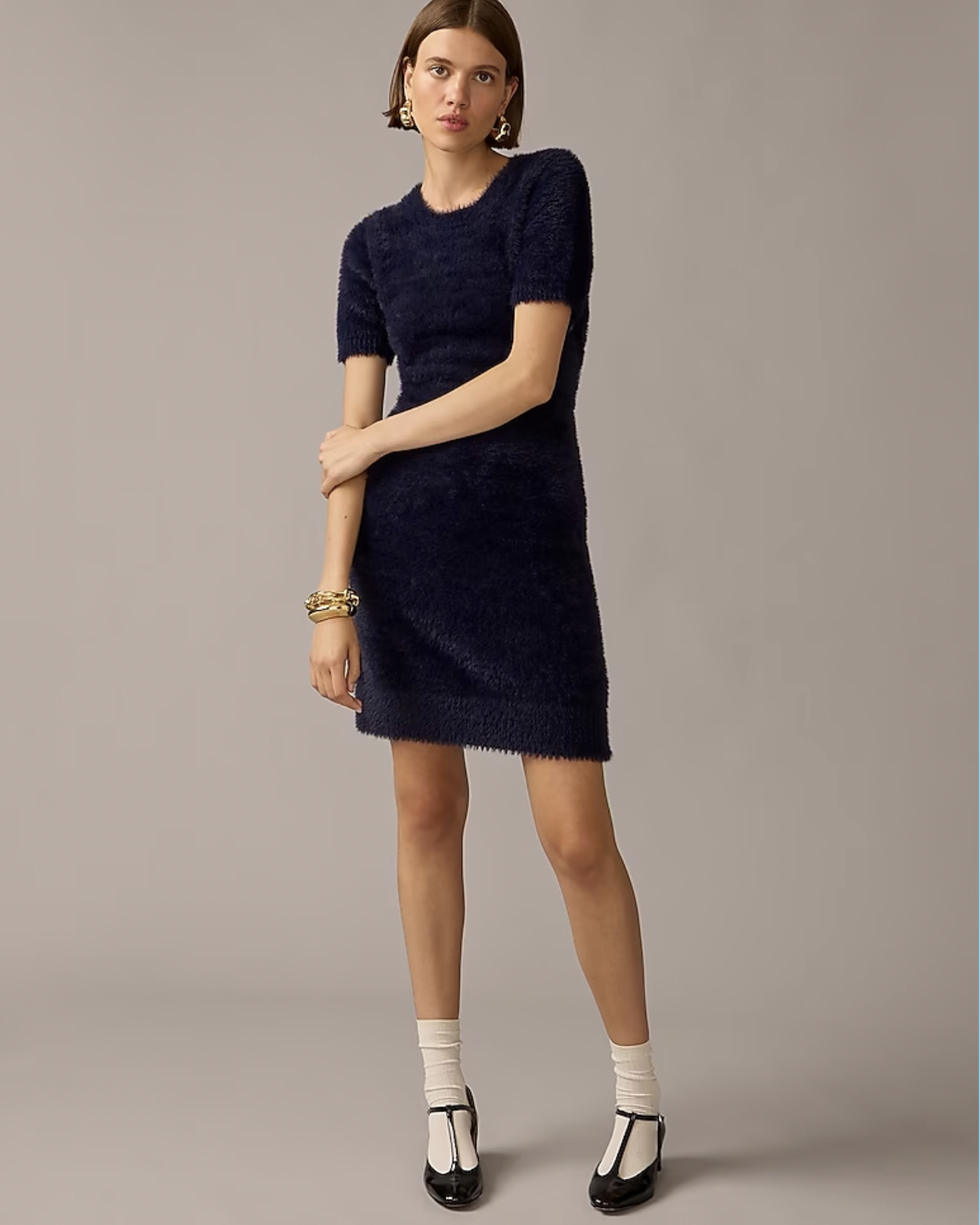 Short-Sleeve Sweater-Dress