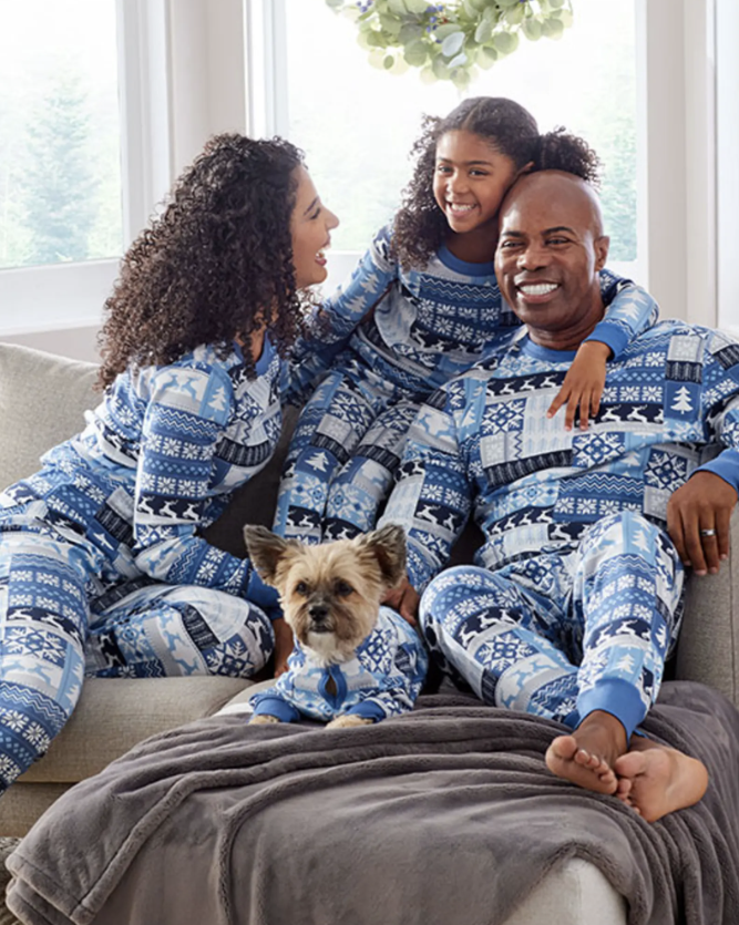Blue Plaid Pajamas Matching Dog PJs