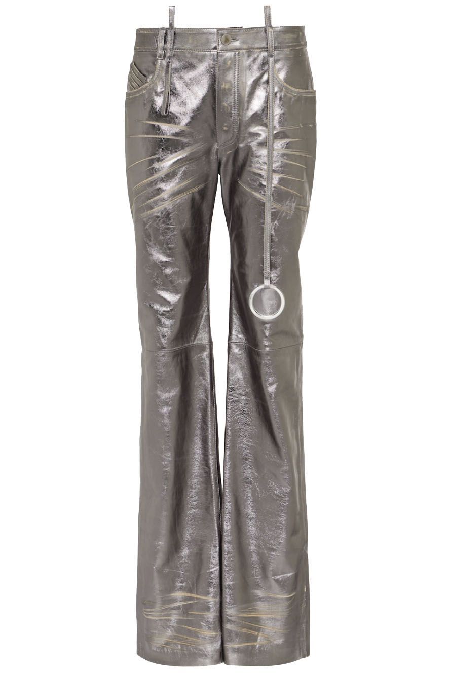 Flared trousers with chevron and Lurex sections Silver | Missoni