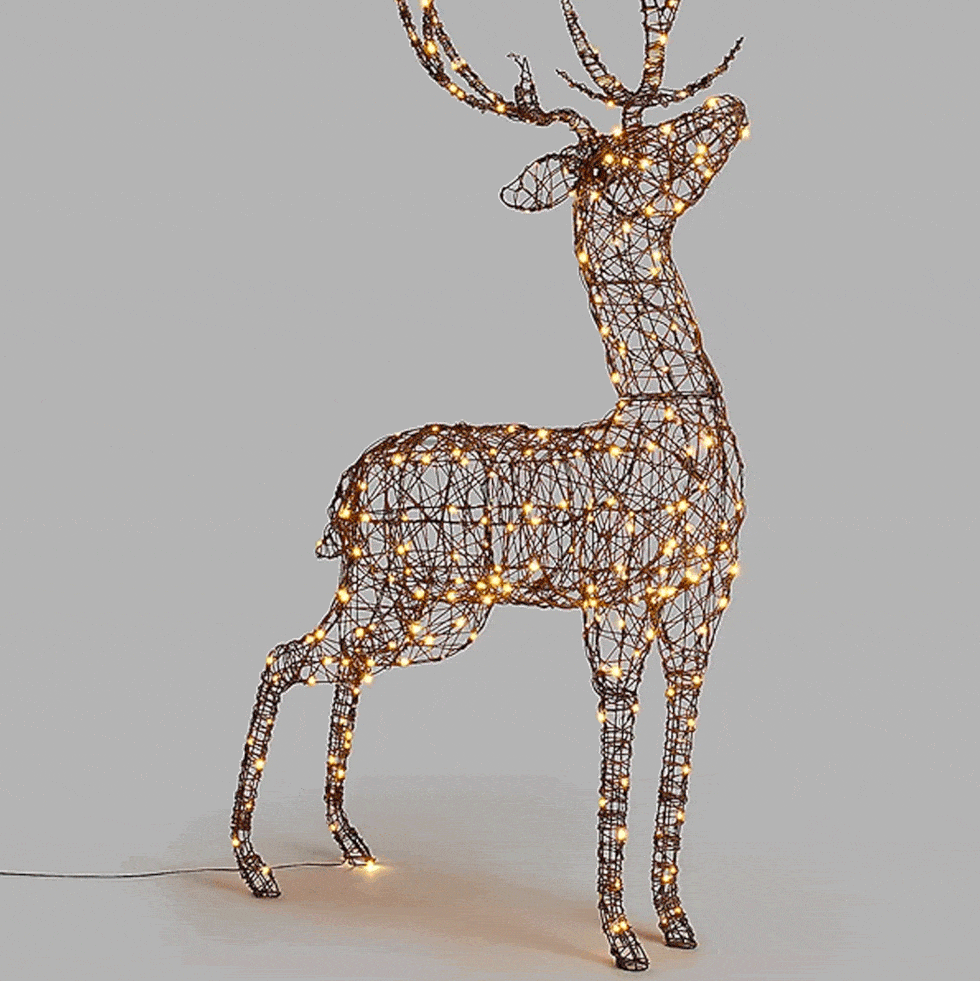 Standing Stag Twinkling LED Lit Figure, Brown