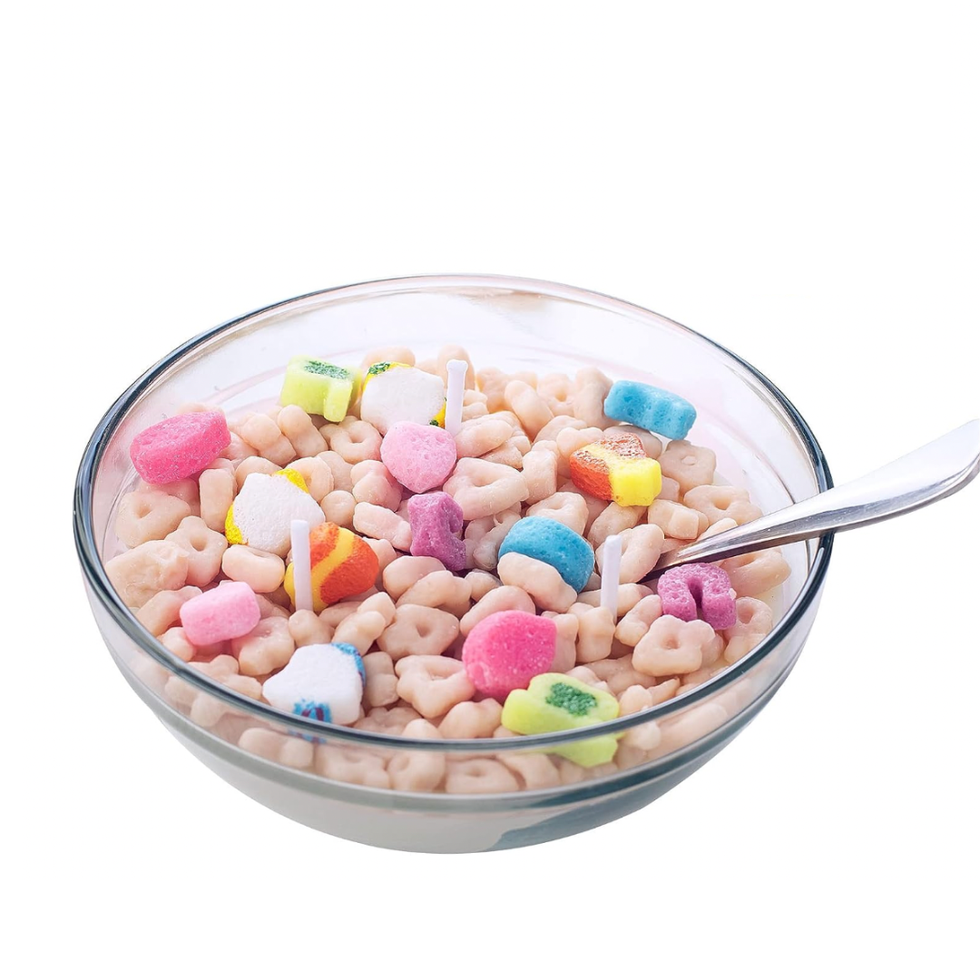 Cereal Bowl with Metal Spoon Scented Soy Candle