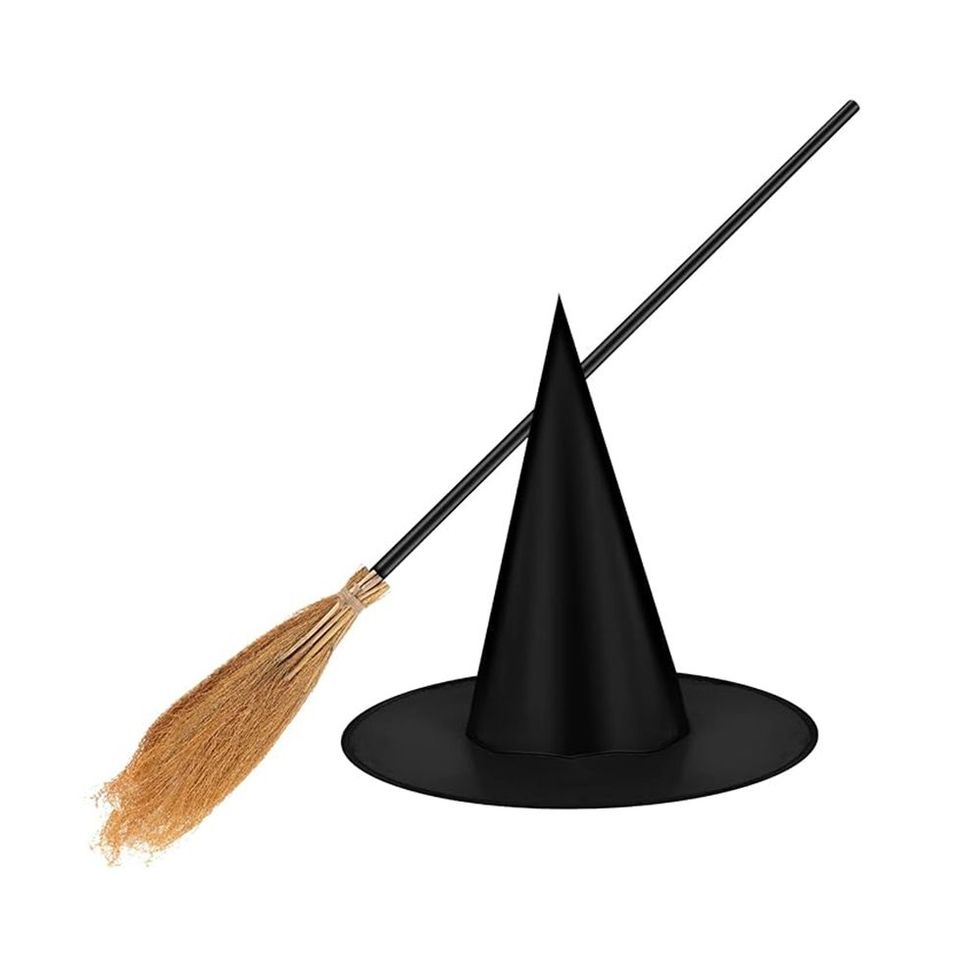 Witch Broom and Hat Set 