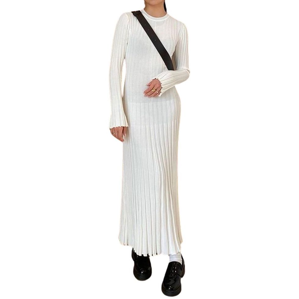 Knitted Long Sleeve Maxi Dress  