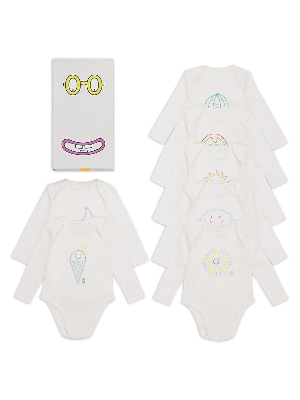Baby's 7-Pack Weather Embroidery Bodysuit Set