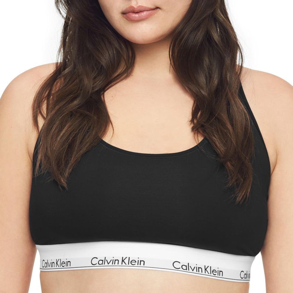 Calvin Klein Women's Modern Cotton Lightly Lined Triangle Wireless Bra,  Black,3X - US