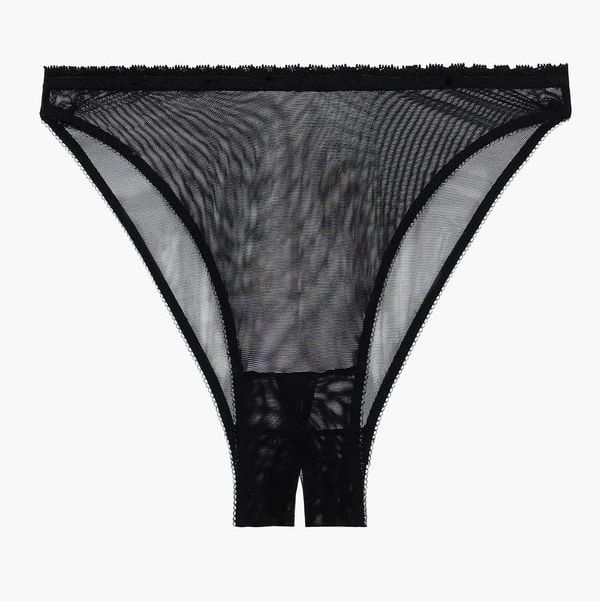 G-string panties made of mesh with embroidery Cum over, sexy