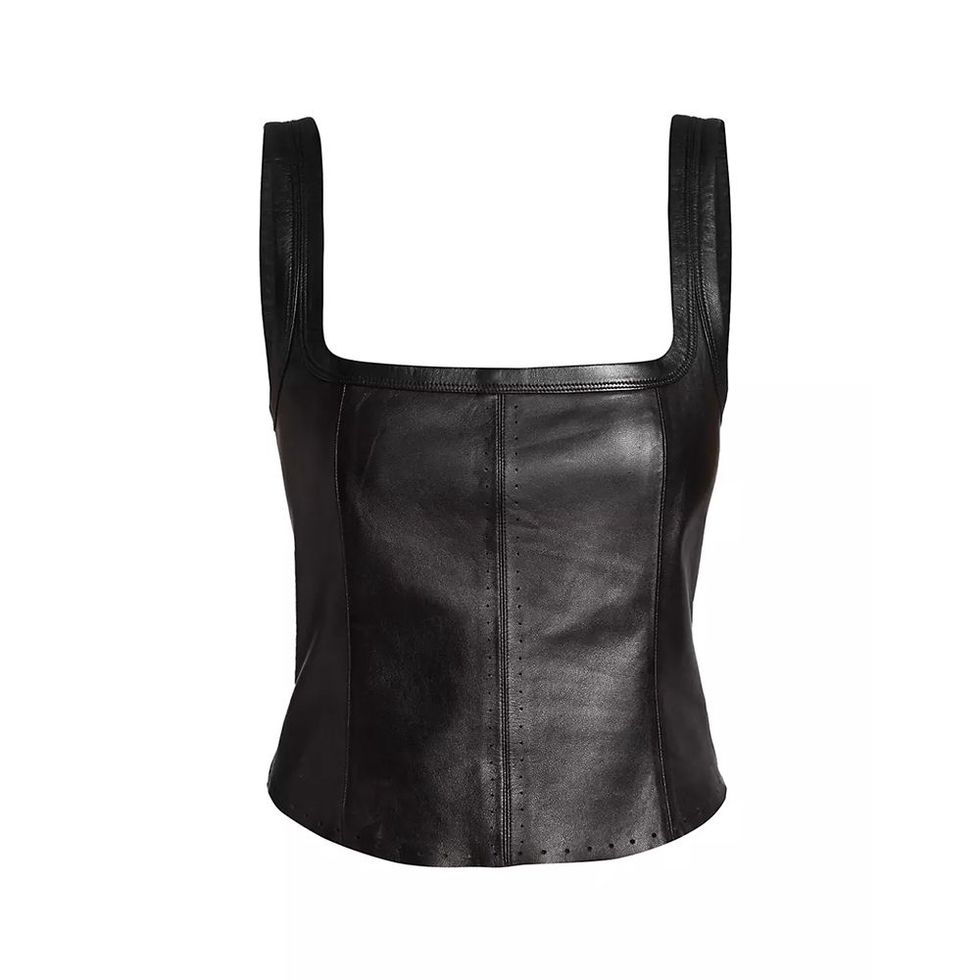 Leather Cropped Tank 
