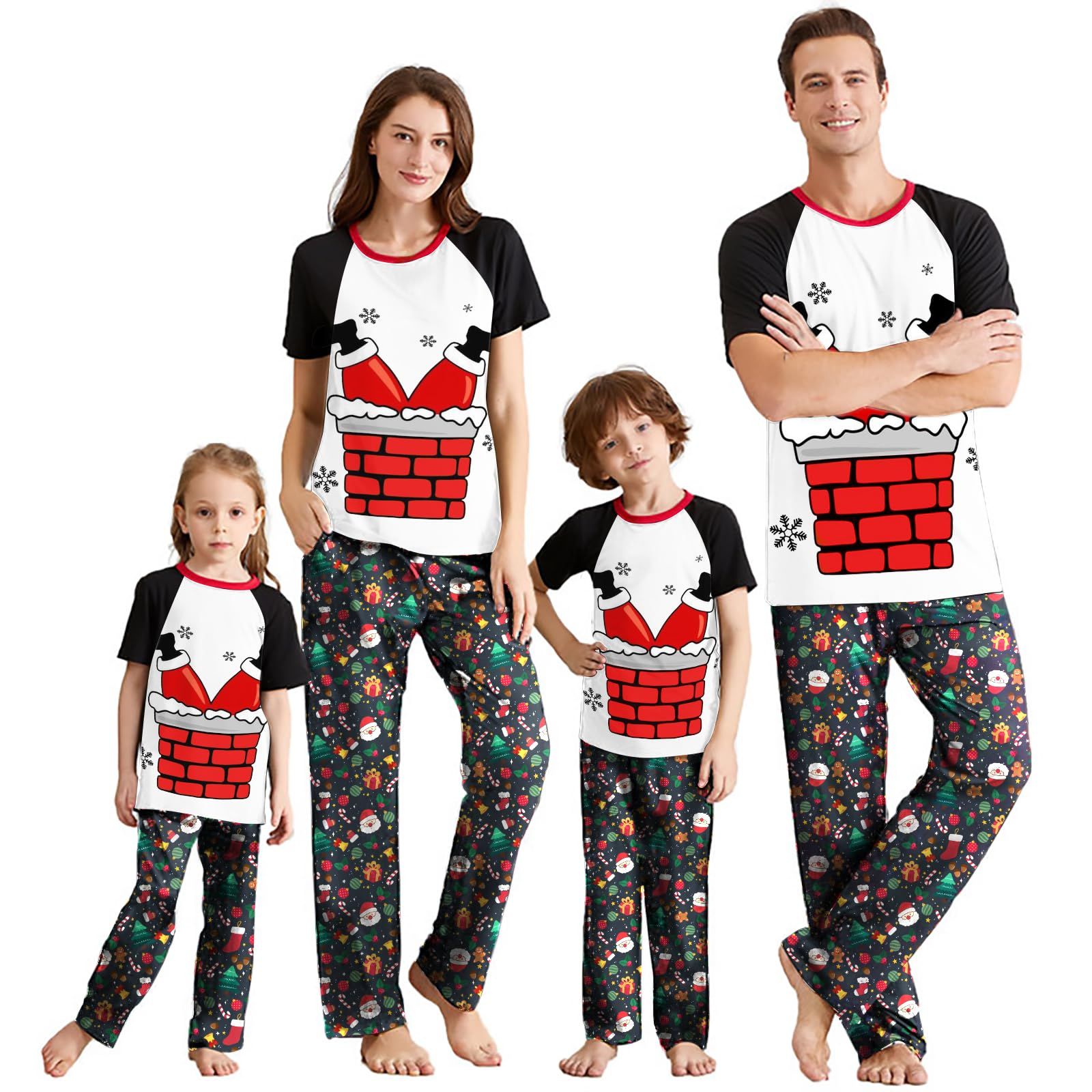 Short sleeve family christmas pyjamas hot sale