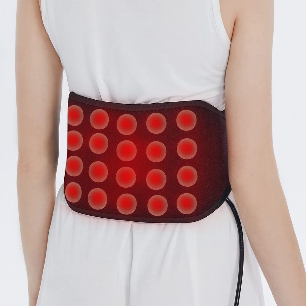 Heated Back Brace for Lower Back Pain Relief Women Men; Cordless Heating  Waist Belt Wrap Operated by Rechargeable Battery; Far Infrared Heat Therapy