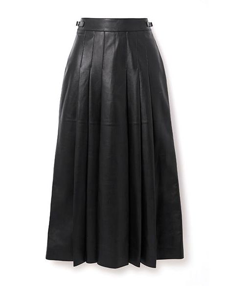 Black Leather Midi Skirt, Whistles US