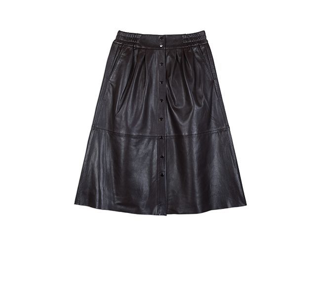 Jigsaw leather shop mini skirt