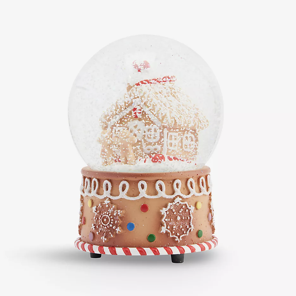 Gingerbread house resin and glass snow globe 14cm