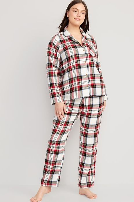Victoria Secret Pink Black Plaid Lightweight Flannel PJ Shimmer Pajama  Set~Large