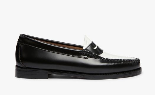 Weejuns penny loafers black & white leather
