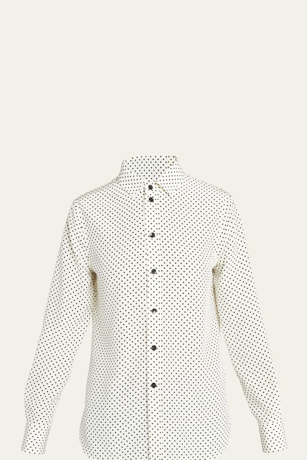 Polka-Dot Classic Button-Front Shirt