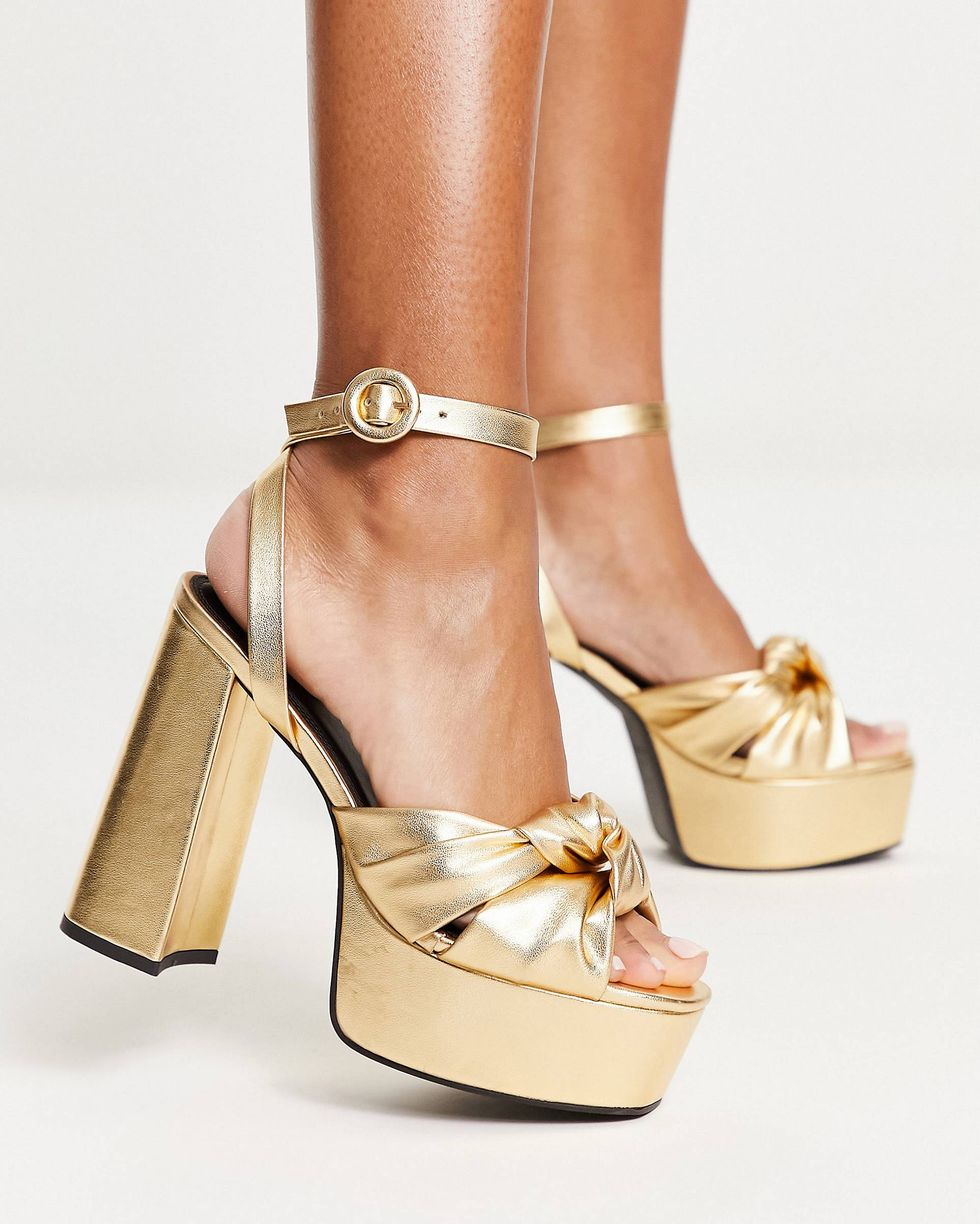 Super High Heels Sandals Women Shoes Platform Patent Leather Gold