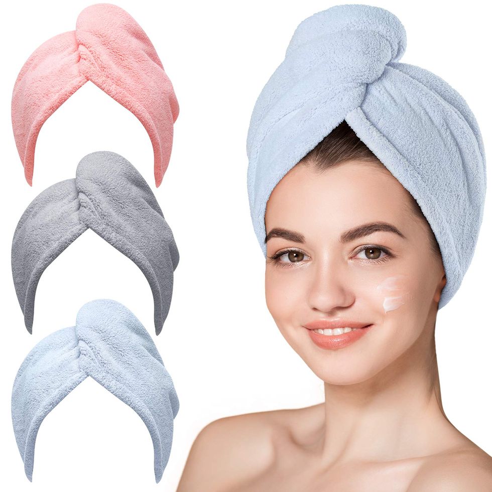 Microfiber Hair Towel, 3 Pack