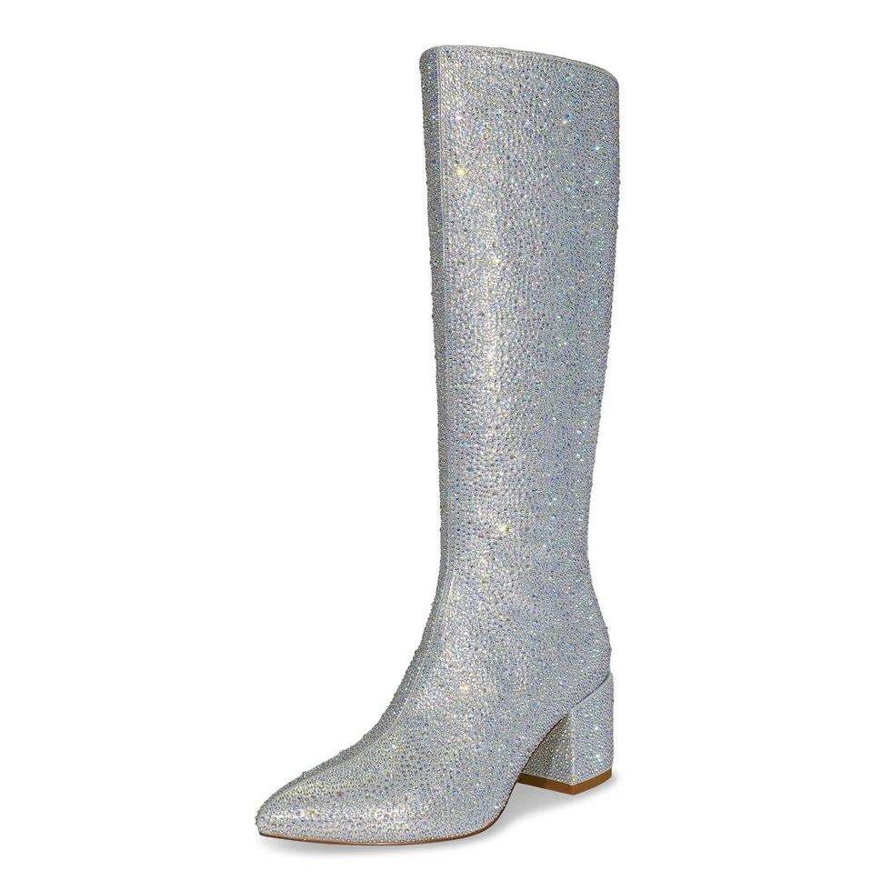 Silver Knee High Boots