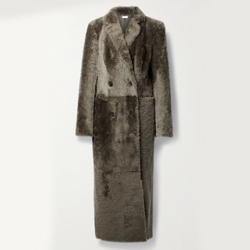 Cosmos Reversible Double-Breasted Shearling Coat