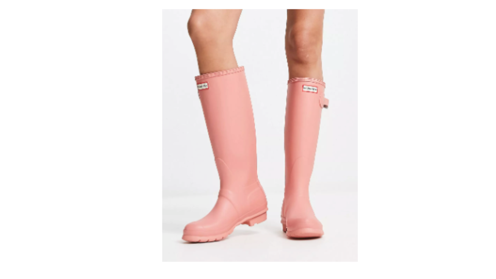 Stivali da pioggia alti di colore rosa Hunter