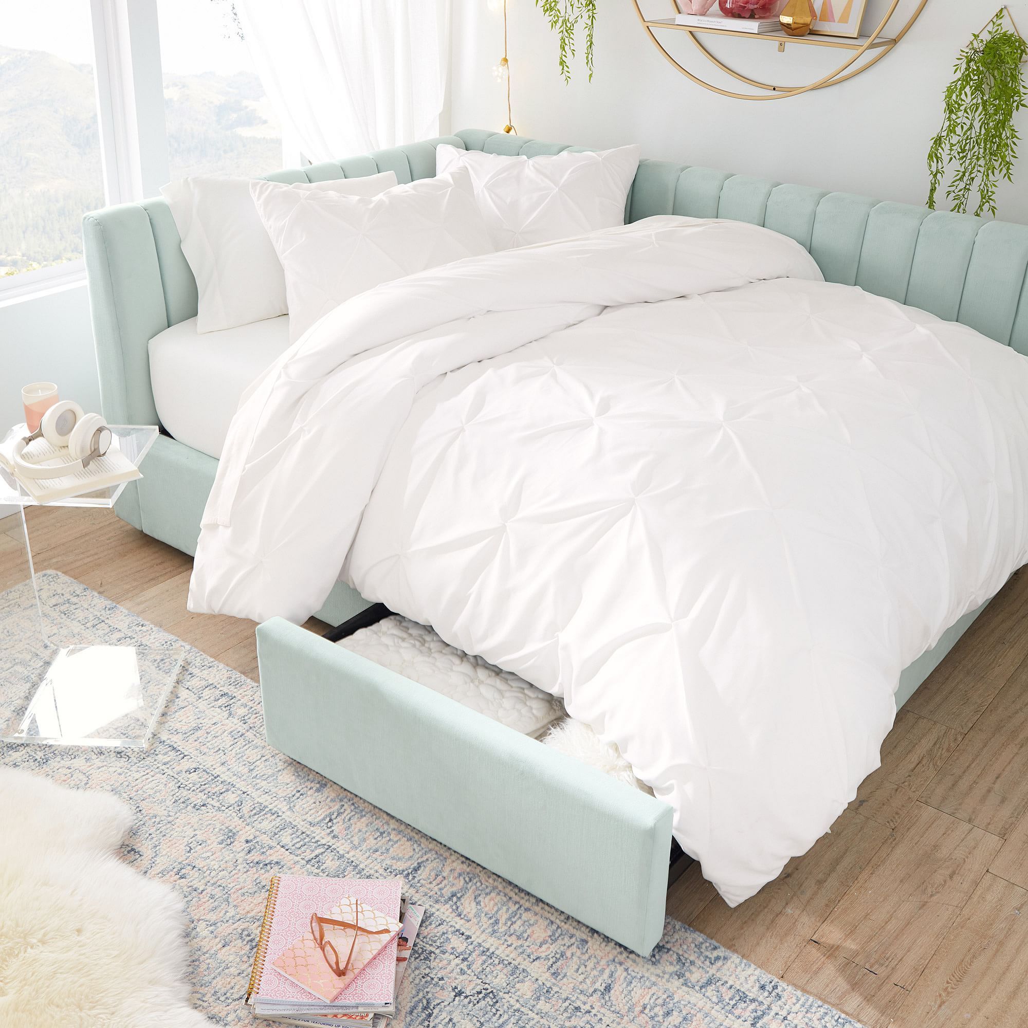 Queen corner store bed with storage