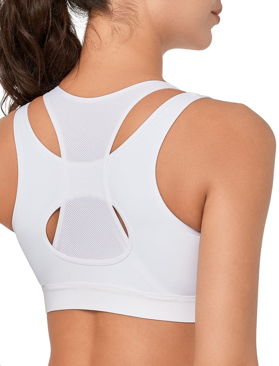 Women's Sculpt High Support Zip Front Sports Bra - All in Motion™ White 40D