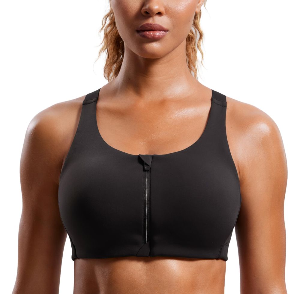 High Impact Sports Bra For Women,zipper Front Running Yoga Bra With  Adjustable Straps
