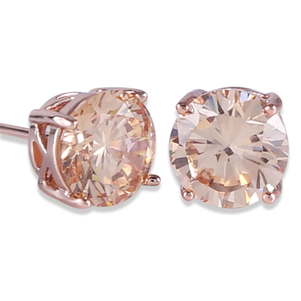 Rose Gold Tone Eternity Stud Earring