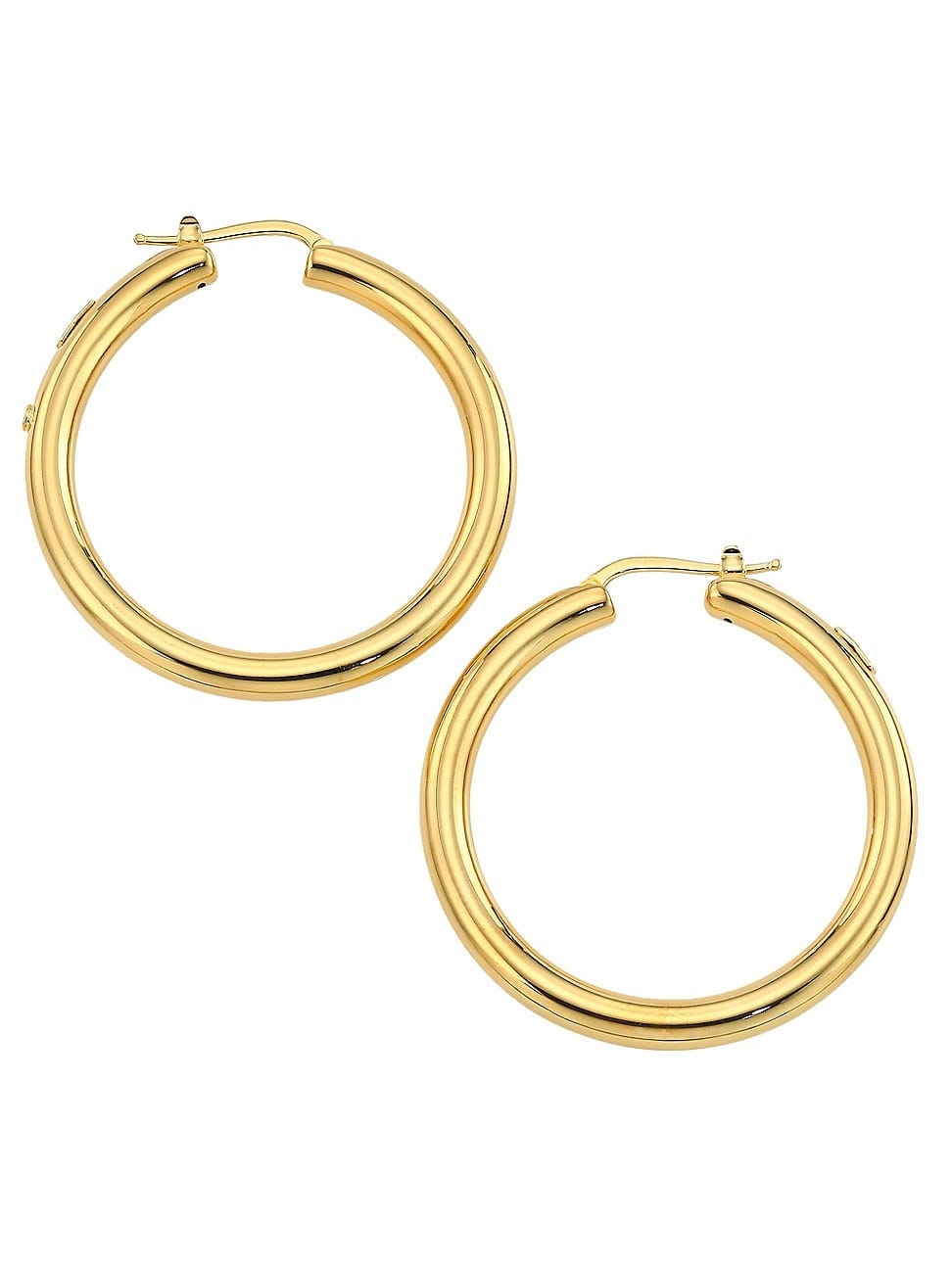 18K Yellow Gold Round Tubular Hoop Earrings 18K Yellow Gold Round Tubular Hoop Earrings
