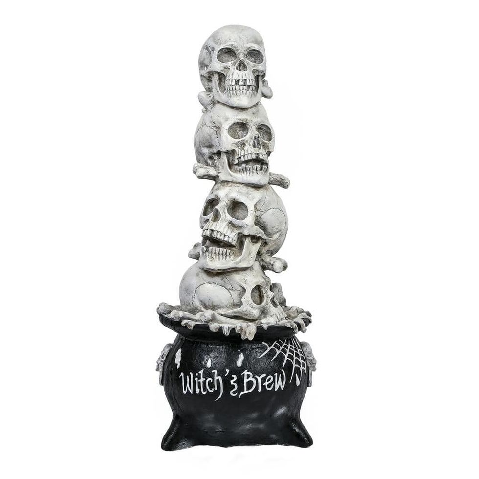 Halloween Stacked Skulls Cauldron