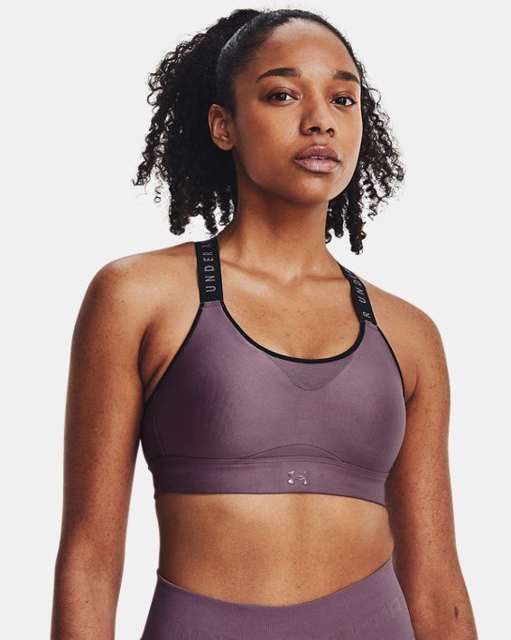 UNDER ARMOUR Sports bra UA INFINITY LOW COVERED with mesh in black