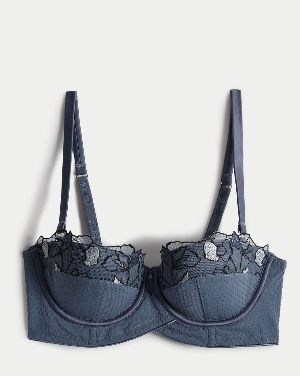 Set Of 2 M&S UK Size 8 Blue Lace Non-wired Bralettes