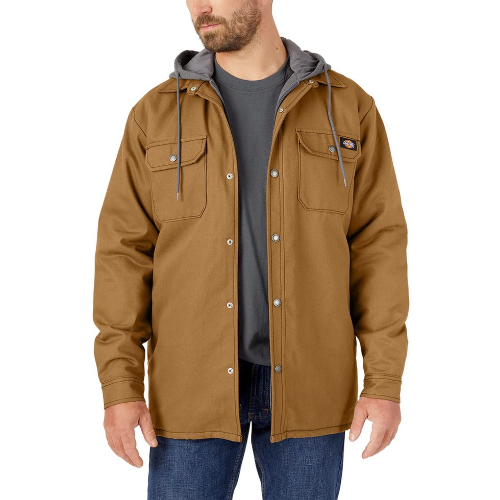 Fleece Hooded Workwear Shirt Jacket