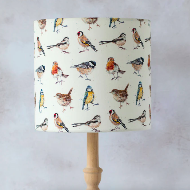 Garden Birds Canvas Lampshade in Cream