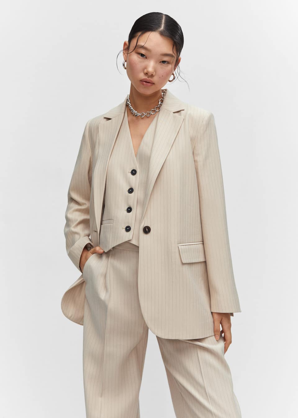 Pinstripe Suit Blazer