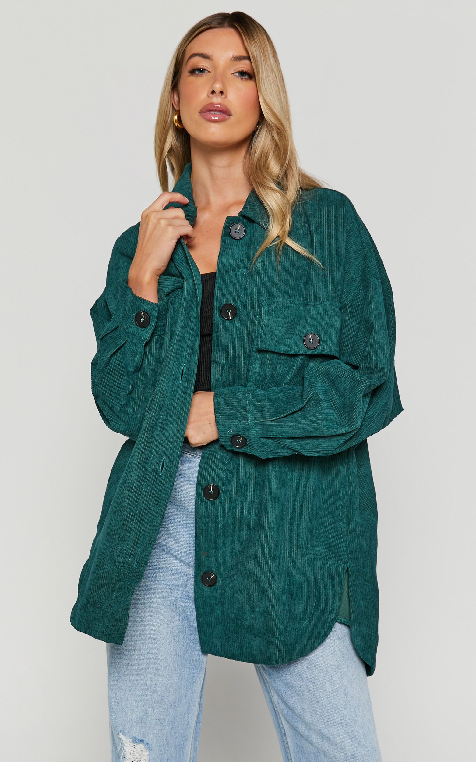 Green shirt jacket discount womens