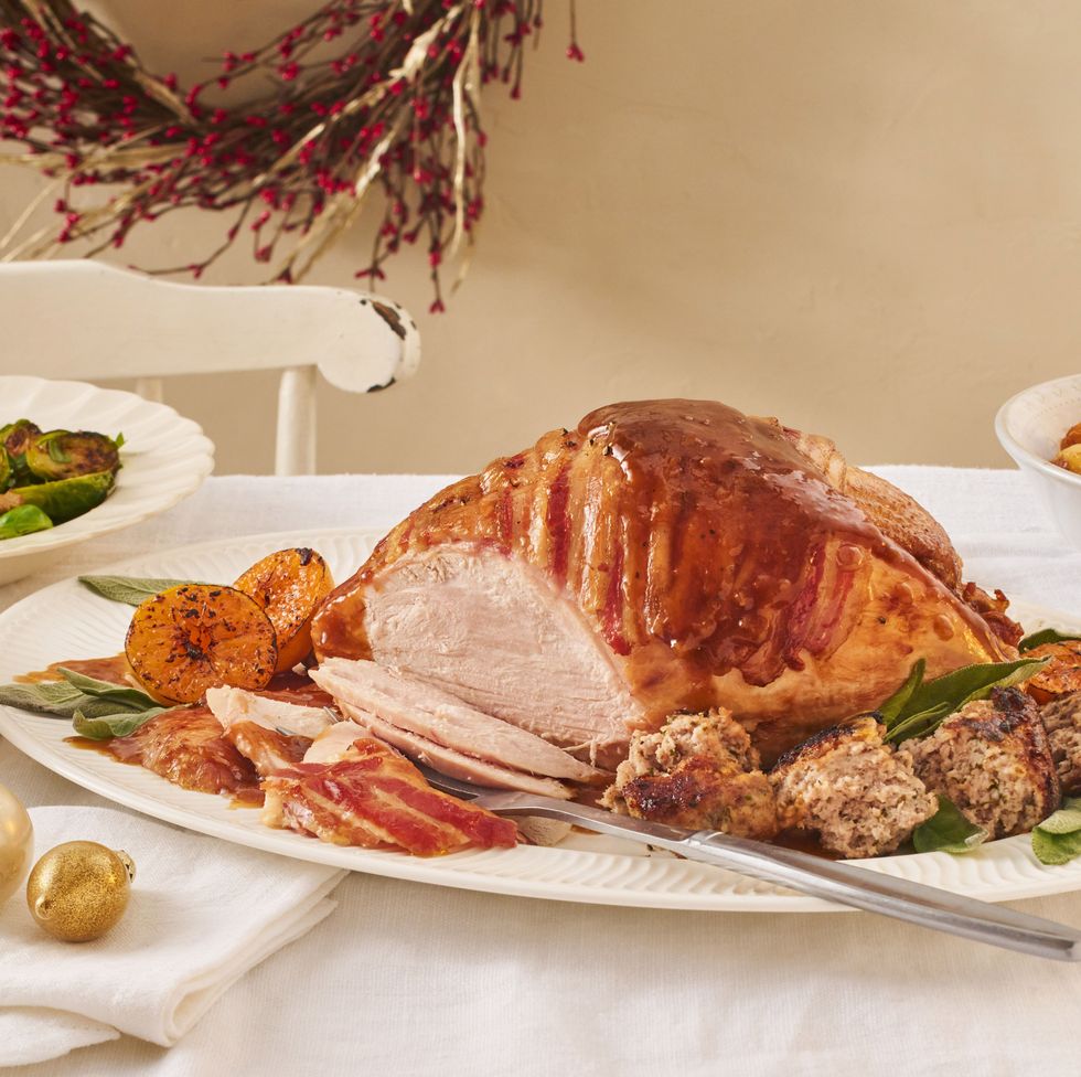 Sainsbury’s Taste the Difference Slow Cooked Buttermilk Turkey Crown with Maple Cured Bacon
