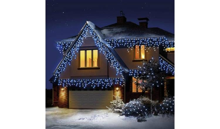 Premier Decorations Blue & White LED Christmas Icicles Light717/3868-£70