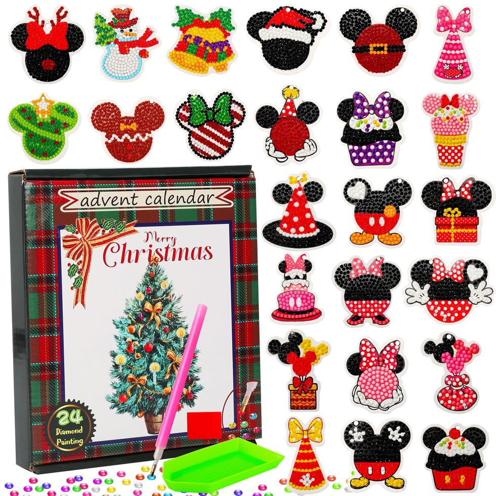 Diamond Painting Kits Advent Calendar 2022 for Kids 24 Day Countdown  Christmas Gifts Diamond Keychain Christmas Tree Ornaments 