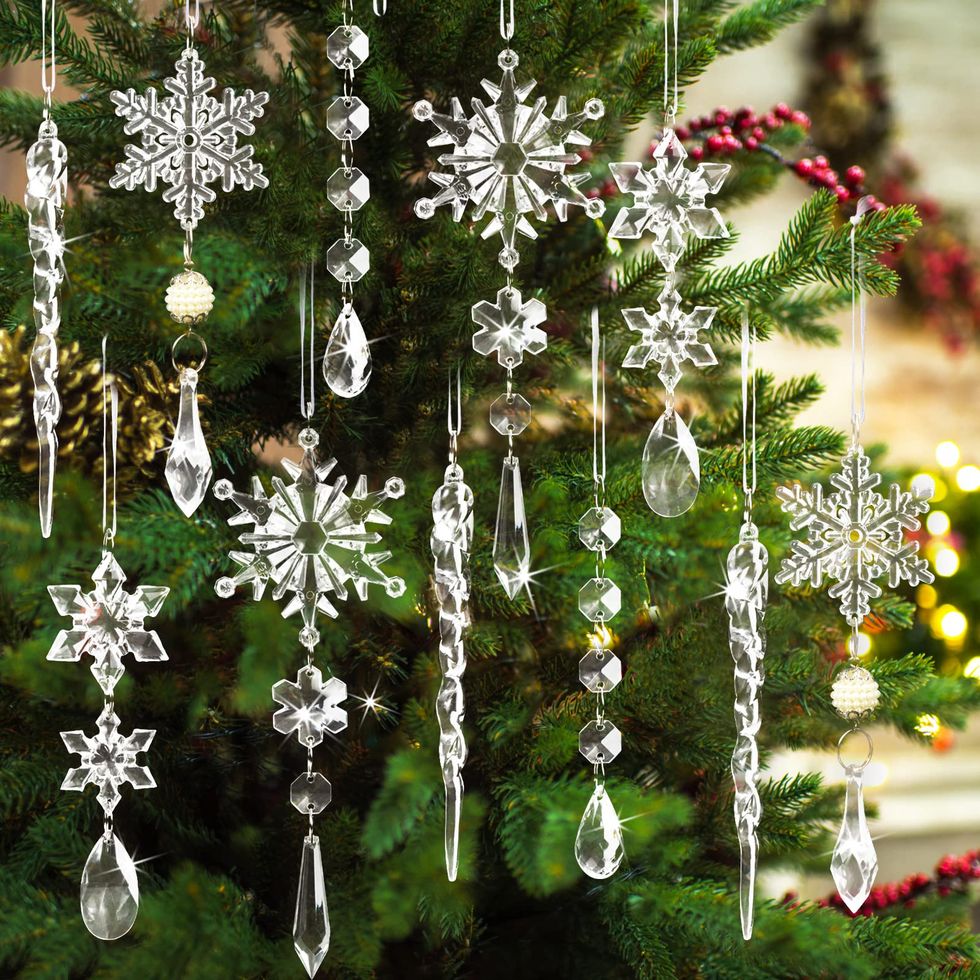18-Piece Crystal Christmas Ornaments