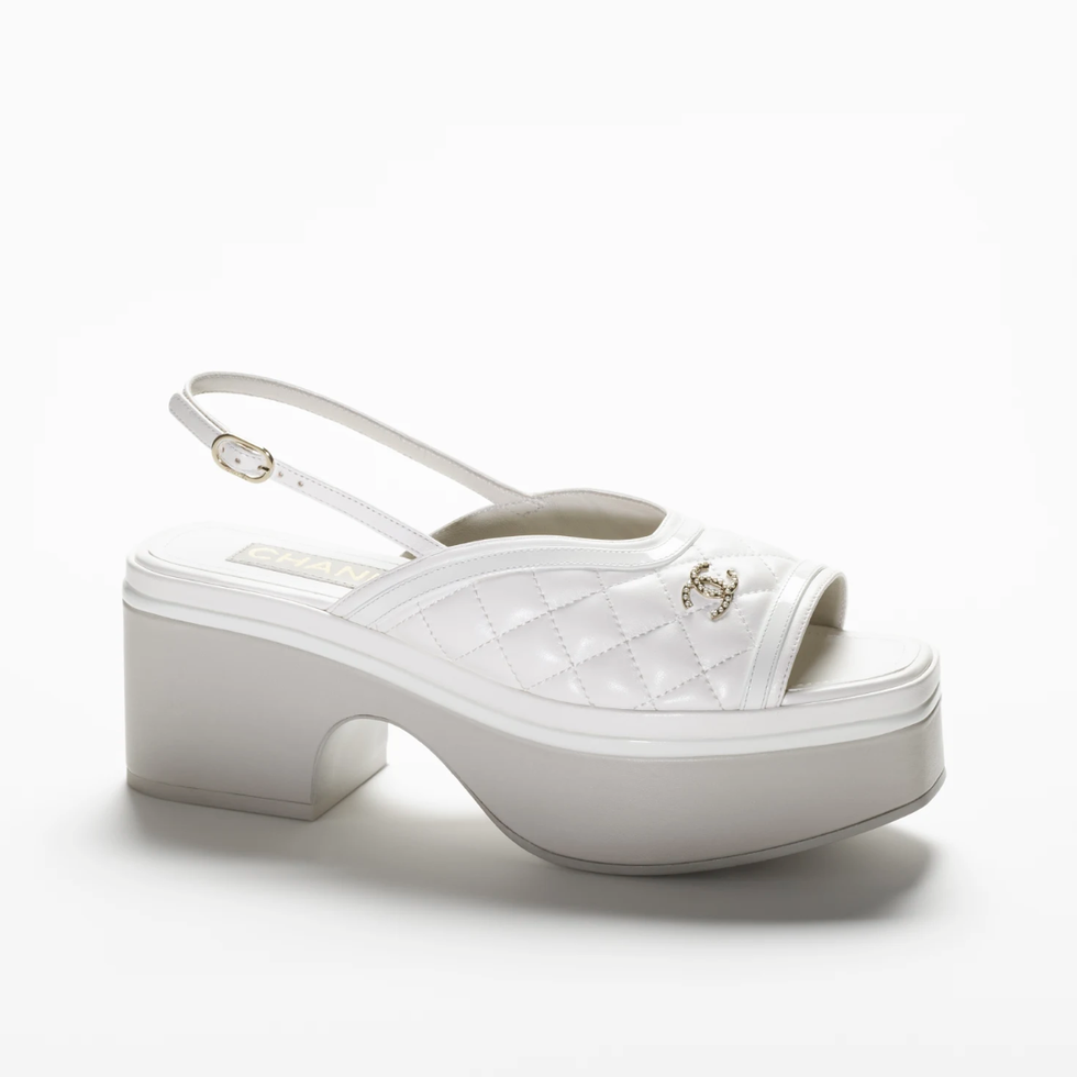 Sandals Lambskin & Patent Calfskin White