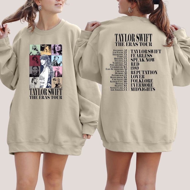 Retro Taylor's Version Sweatshirt Eras Tour 2023 Hoodie Music Album  Midnights Folklore Jumper Taylor Fans Crewneck